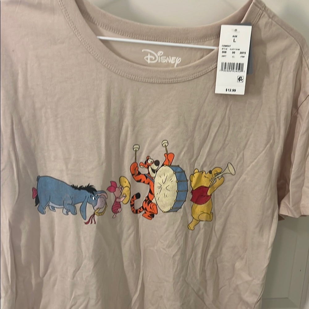 Disney Winnie the Pooh and friends Cream Short Sleeve Tee with Graphic Print